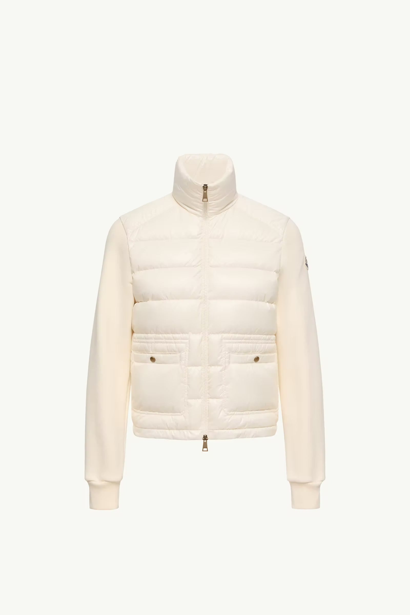 SWEAT ZIPPÉ EN COTON AVEC DEVANT EN NYLON