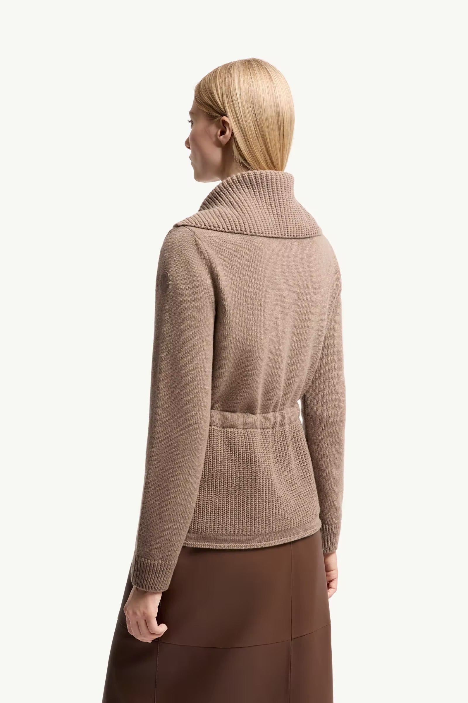 CARDIGAN ZIPPÉ ET MATELASSÉ EN LAINE ET CACHEMIRE