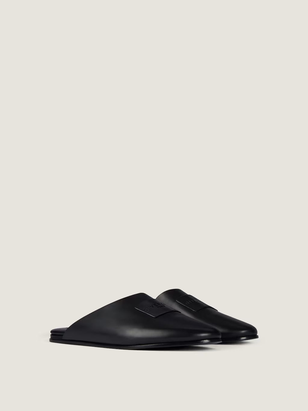 MULES PLATES LABEL EN CUIR NAPPA