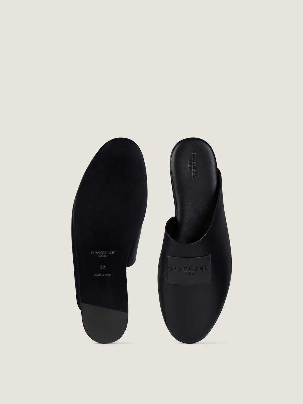 MULES PLATES LABEL EN CUIR NAPPA