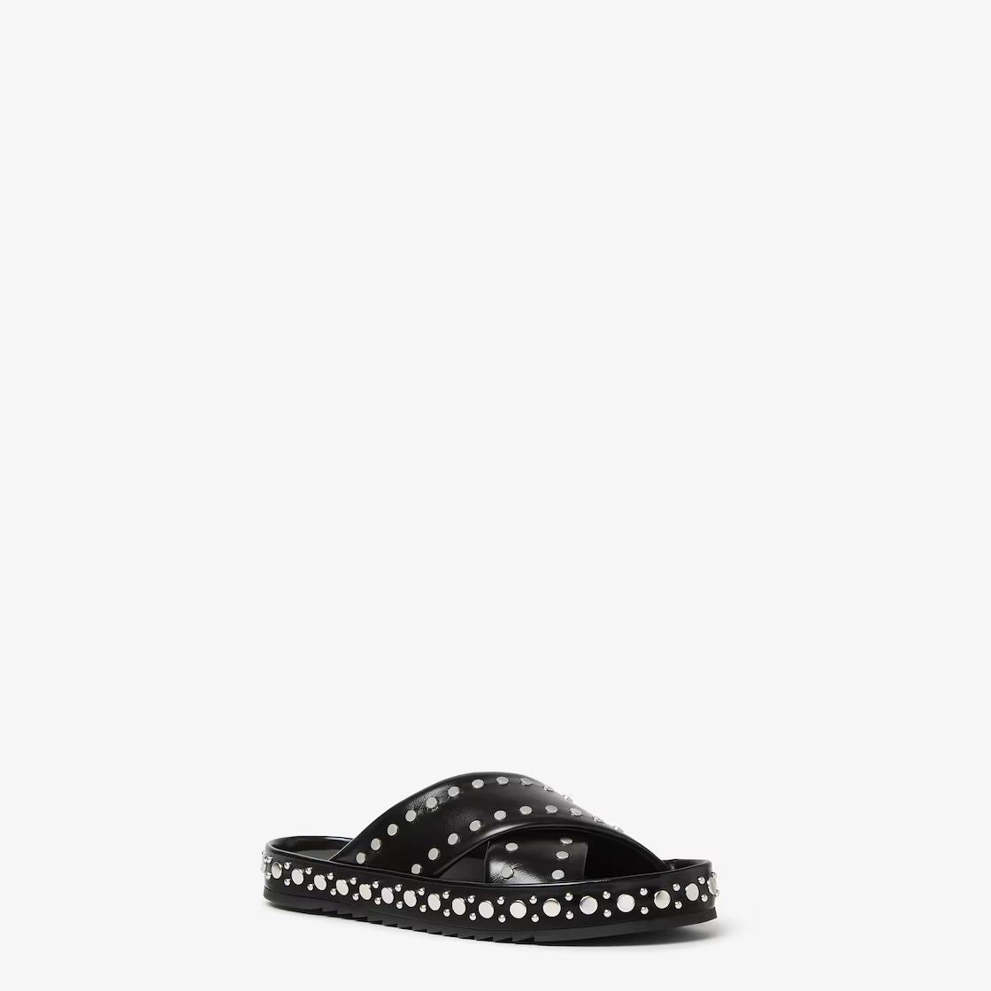 MULE DOUBLE EN CUIR NOIR