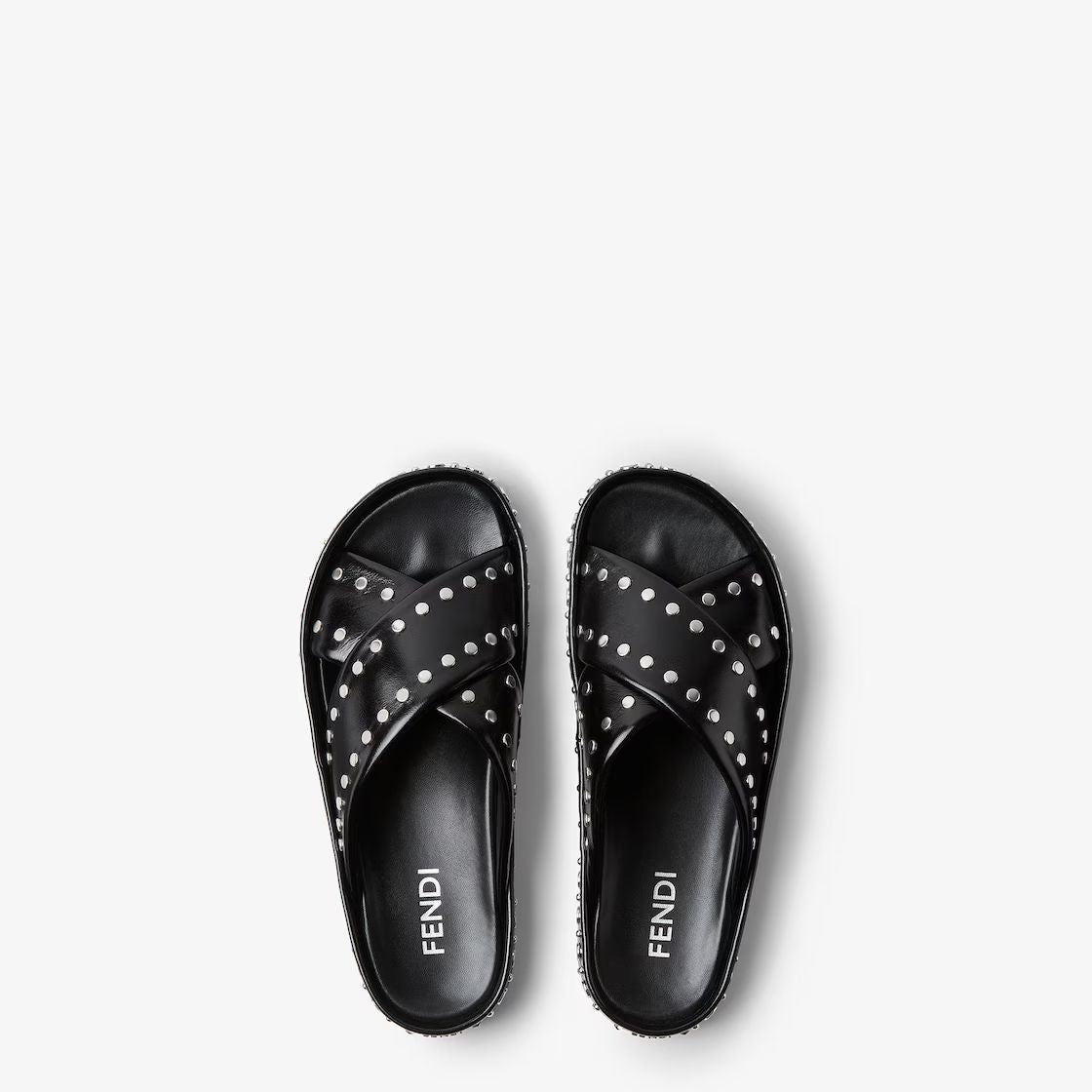 MULE DOUBLE EN CUIR NOIR