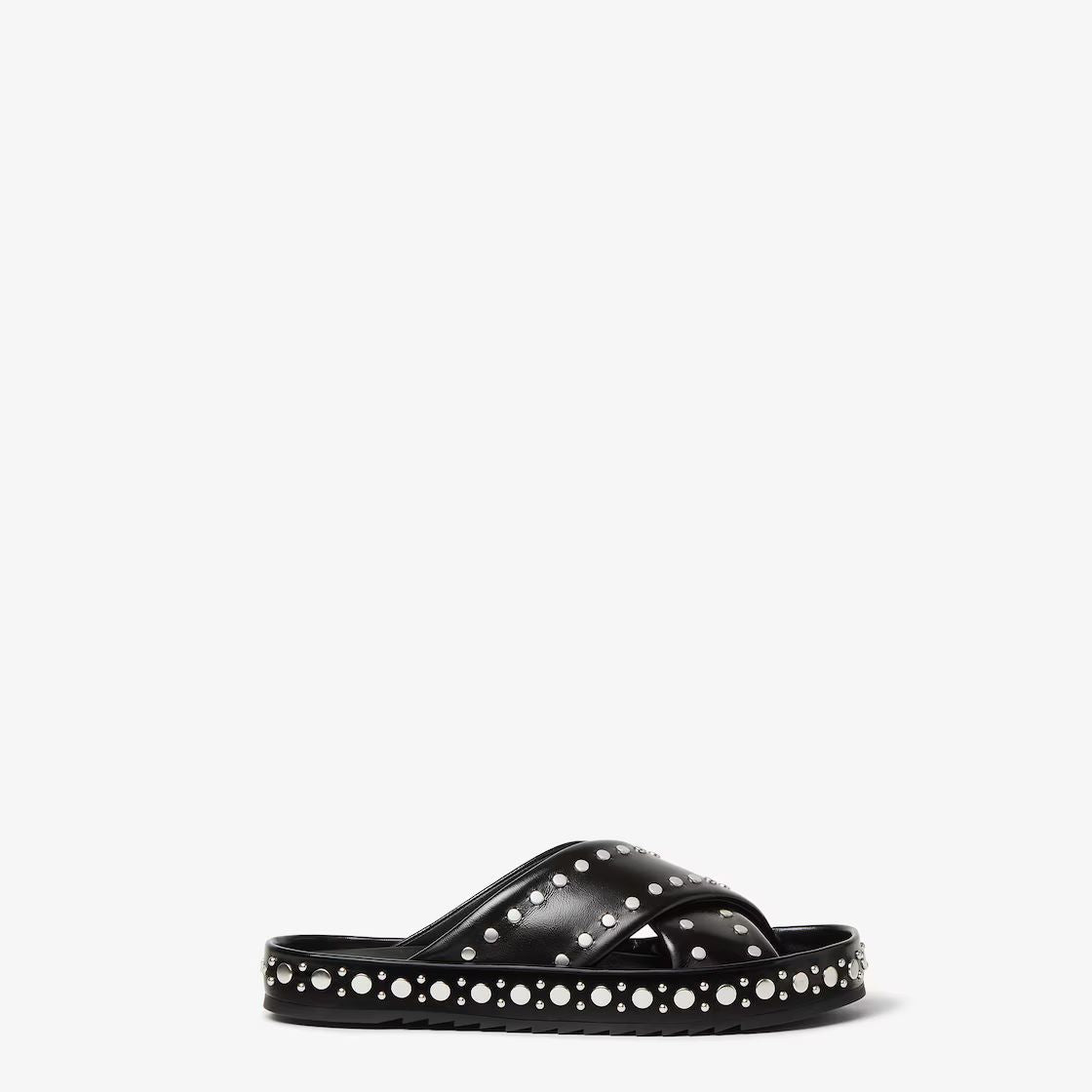 MULE DOUBLE EN CUIR NOIR