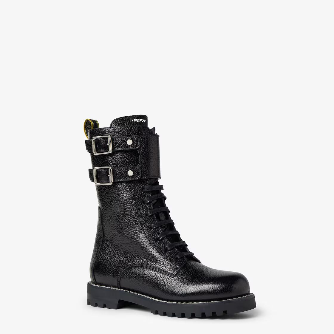 BOTTINES COMMANDO EN CUIR NOIR