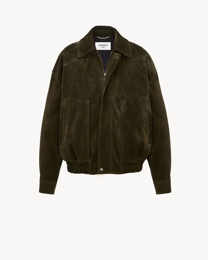BOMBER EN CROÛTE DE CUIR VINTAGE