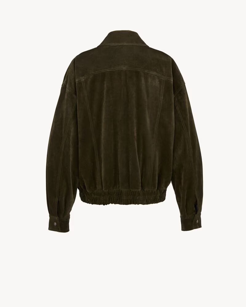 BOMBER EN CROÛTE DE CUIR VINTAGE