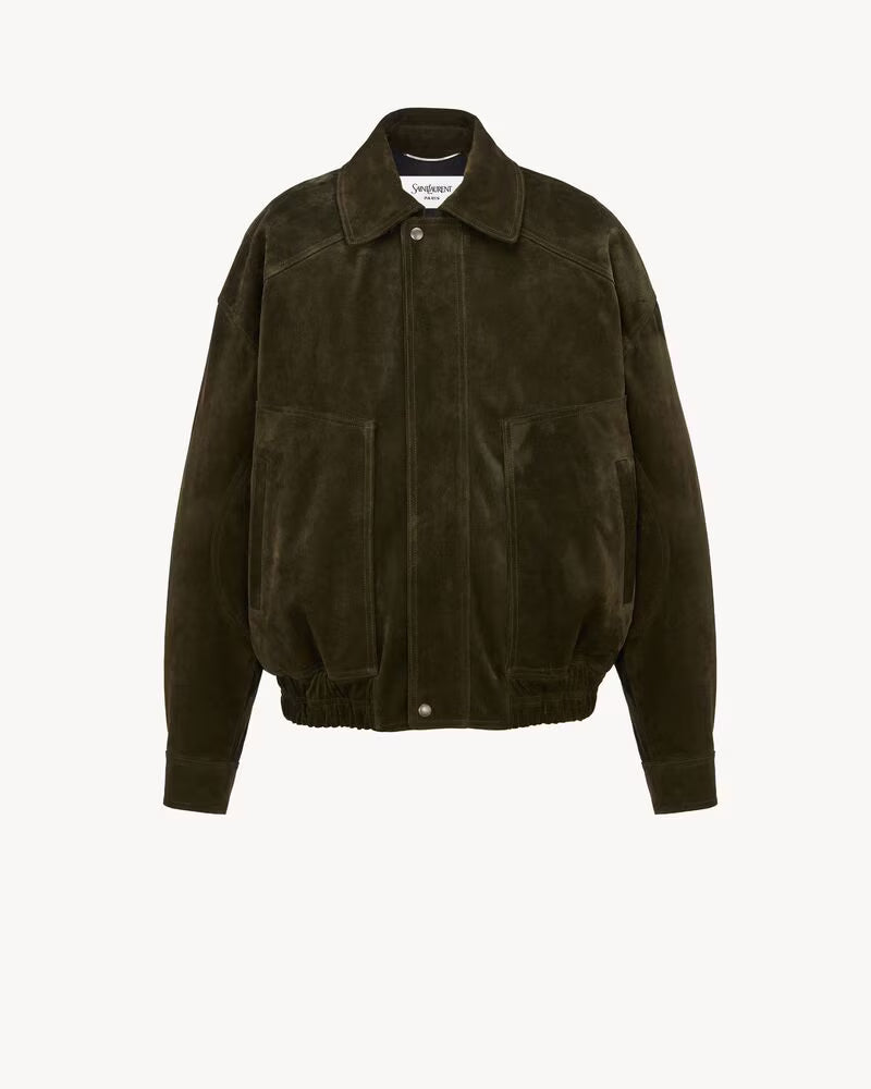 BOMBER EN CROÛTE DE CUIR VINTAGE