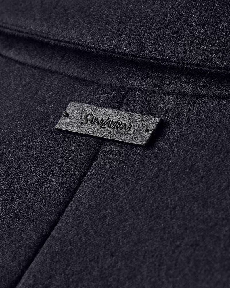 MANTEAU CAR COAT DUVET EN FLANELLE DE LAINE BROSSÉE