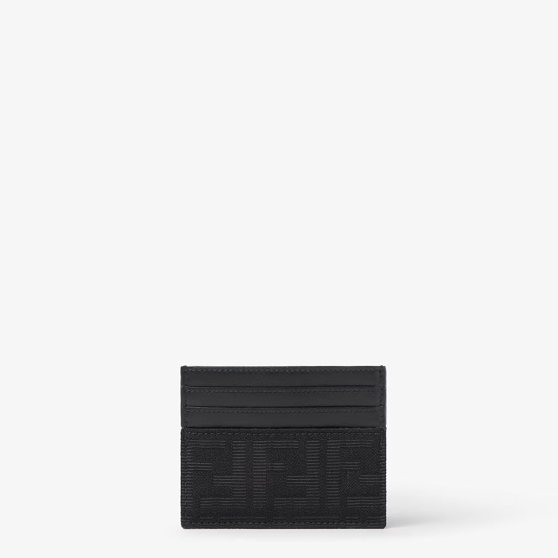 PORTE-CARTES JACQUARD FF ZUCCA ET CUIR NOIR
