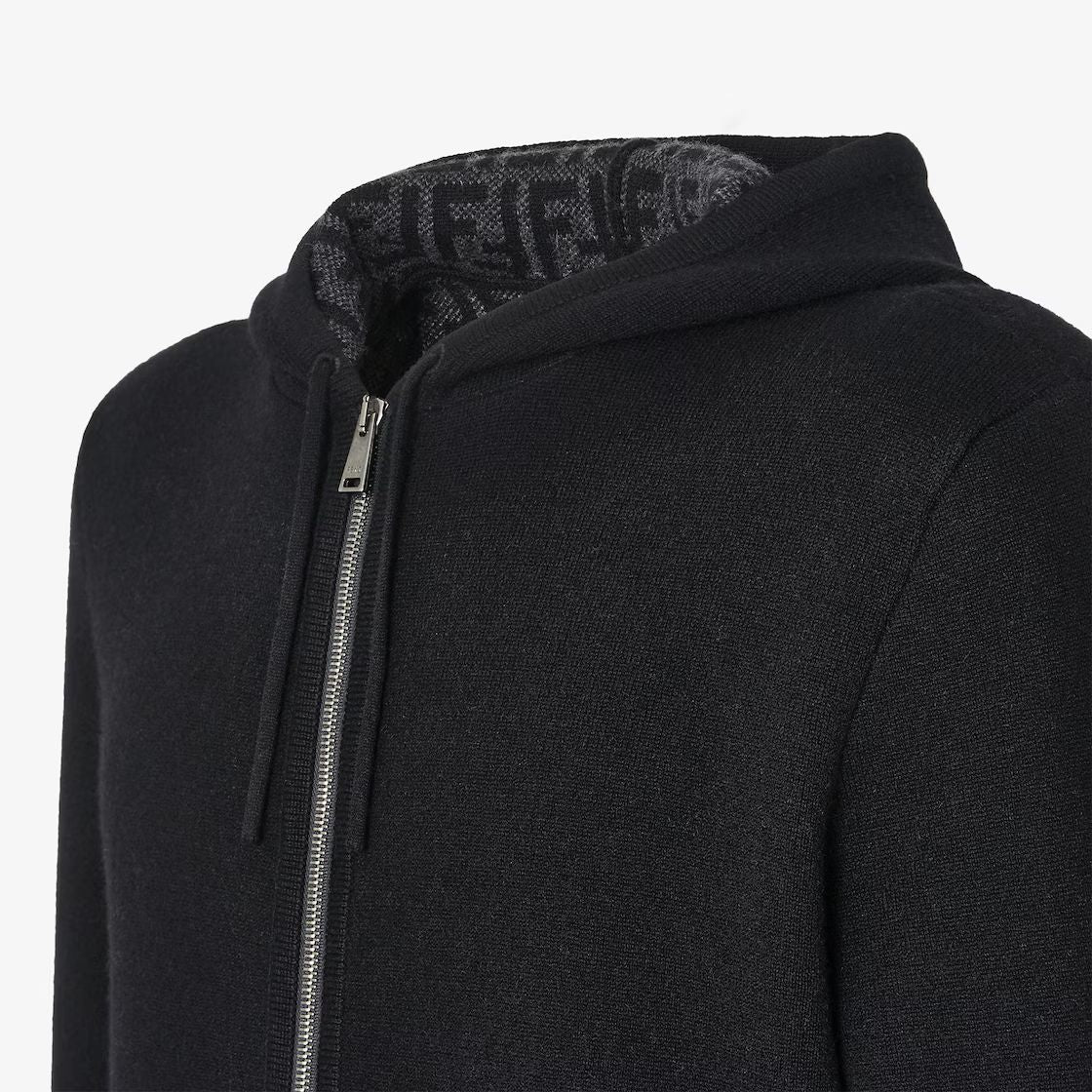SWEAT SHIRT EN CACHEMIRE FF ZUCCA NOIR