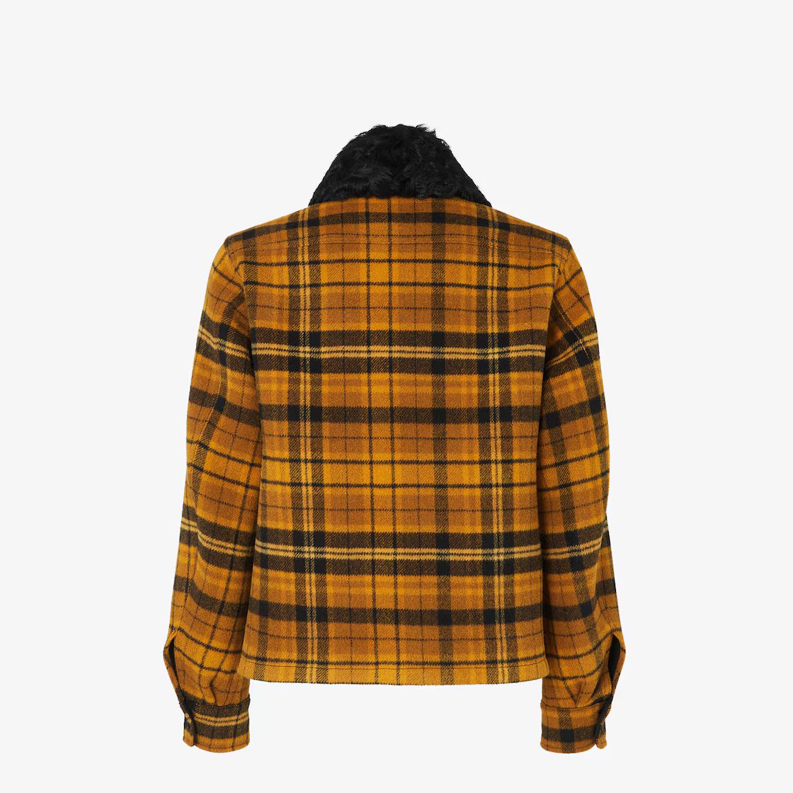 BLOUSON EN LAINE À CARREAUX JAUNE