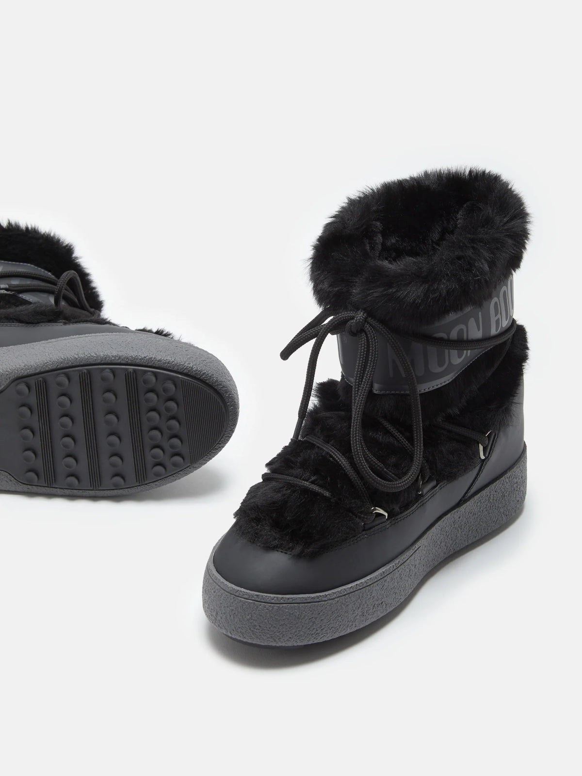 BOTTE LTRACK LOW EN FAUSSE FOURRURE NOIRE