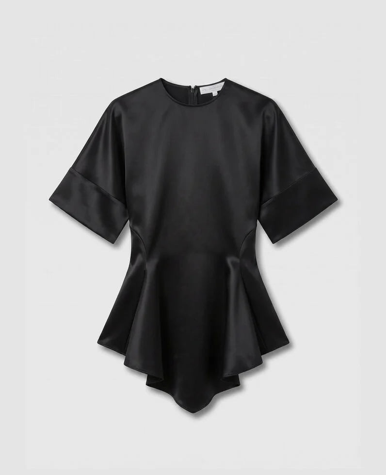 ROBE EN SATIN À MANCHES MOUCHOIR