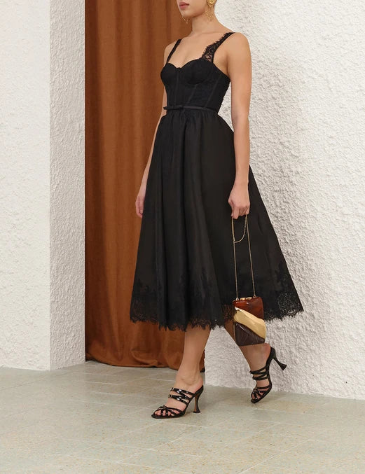 ROBE MIDI À DENTELLE VALIANT