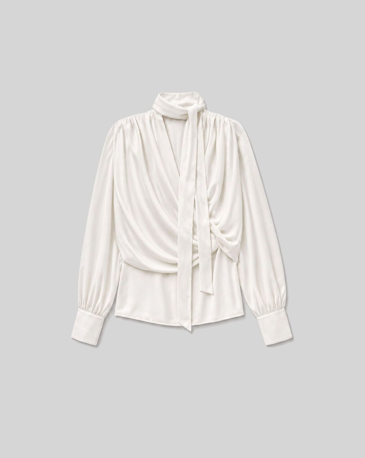 BLOUSE DRAPÉE À COL NOUÉ