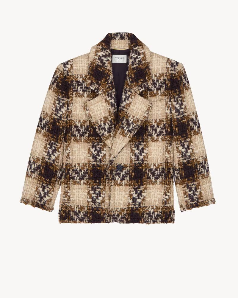 VESTE EN TWEED À SIMPLE BOUTONNAGE