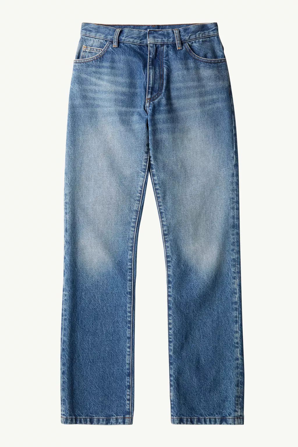 JEAN EN DENIM À DOUBLE POCHE ARRIÈRE